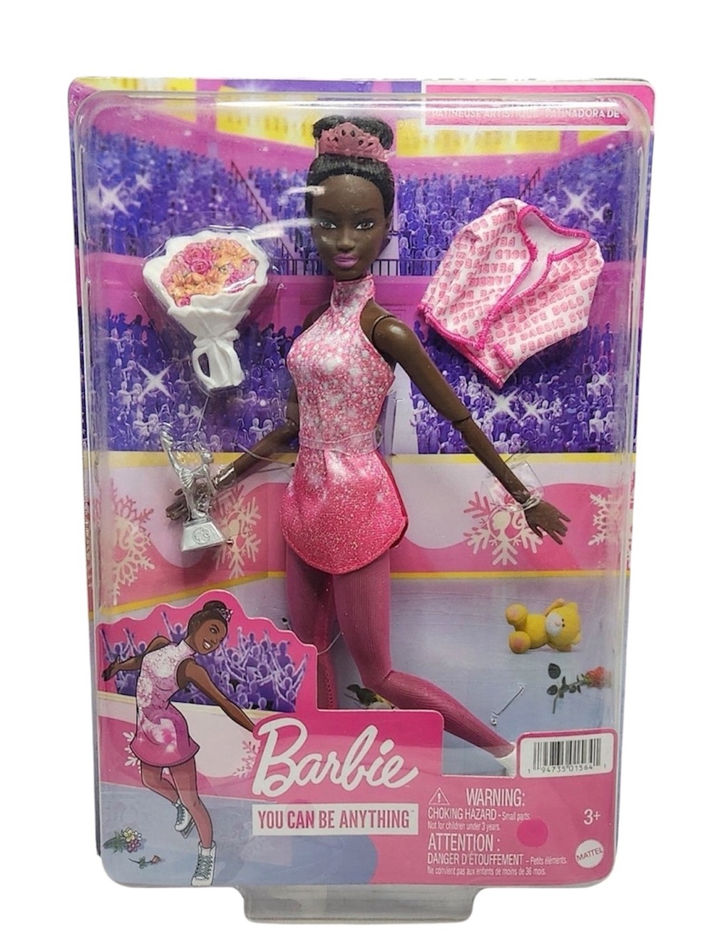Sealed 2021 Barbie You Can Be Anything Figure Skater African American Doll